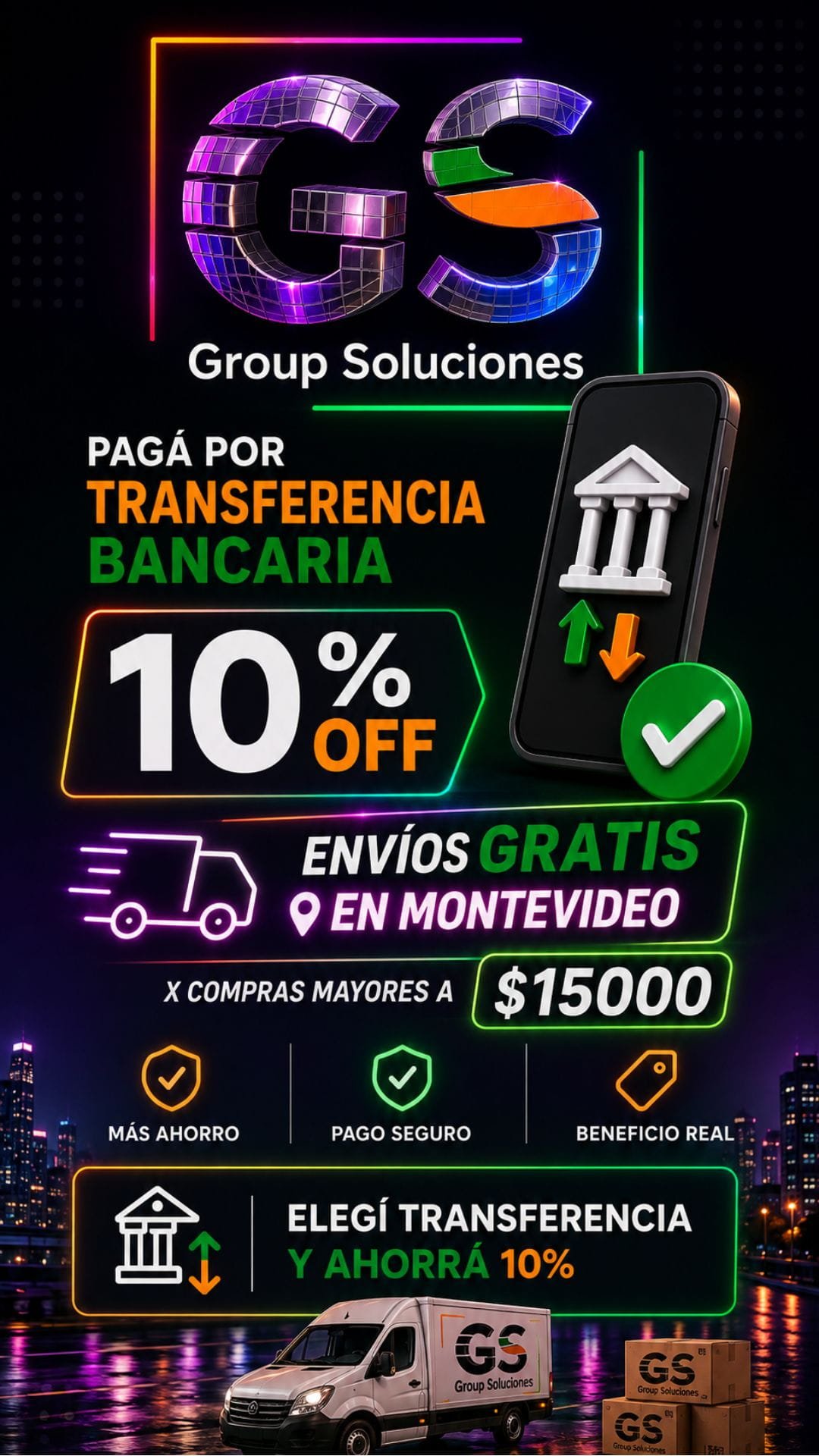 group soluciones descuentos promo pago por transferencia envíos sin costo nostalgia mb